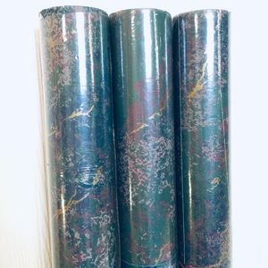 Vintage wallpaper teal, gold, purple 3 rolls 168sf